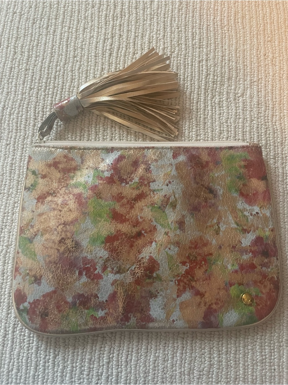 Vintage Multicolor Metallic Paint-Splash Clutch c29